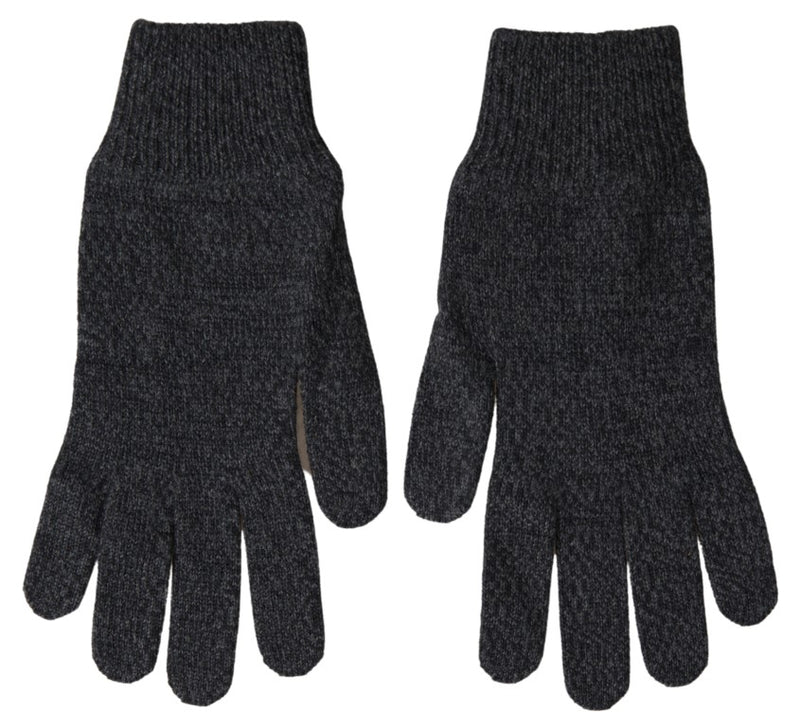 Dolce & Gabbana Elegant Virgin Wool Winter Gloves in Gray