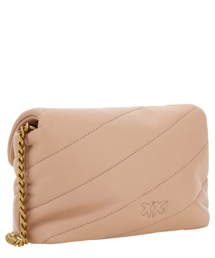 PINKO Chic Blush Quilted Crossbody Love Puff Bag