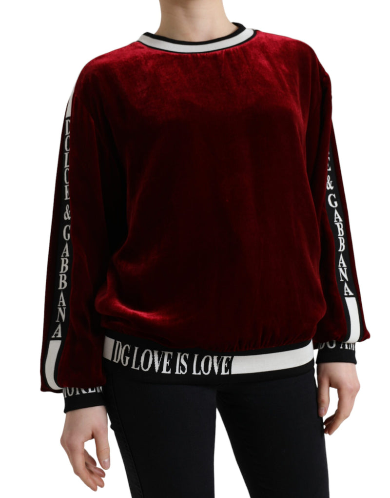 Dolce & Gabbana Elegant Bordeaux Silk-Blend Sweater