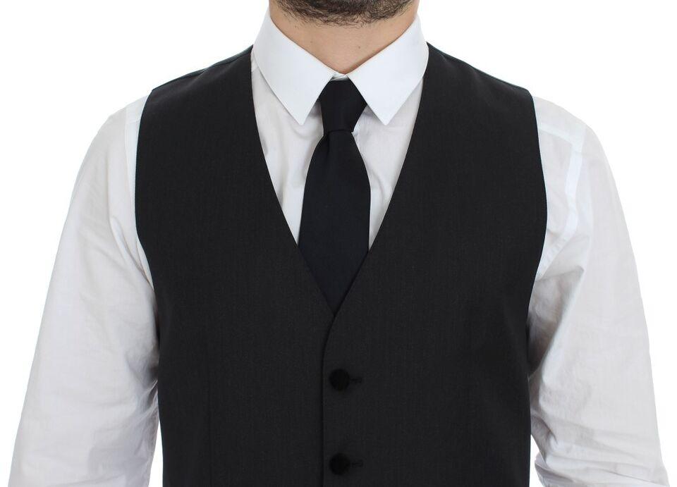 Dolce & Gabbana Elegant Gray Wool Dress Vest