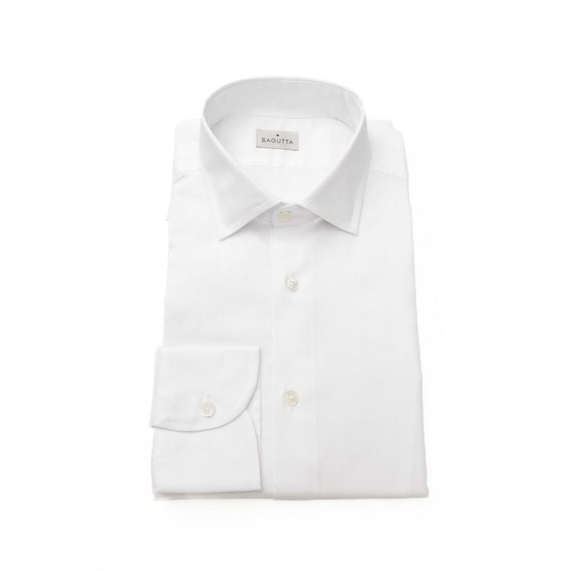 Bagutta White Cotton Men Shirt