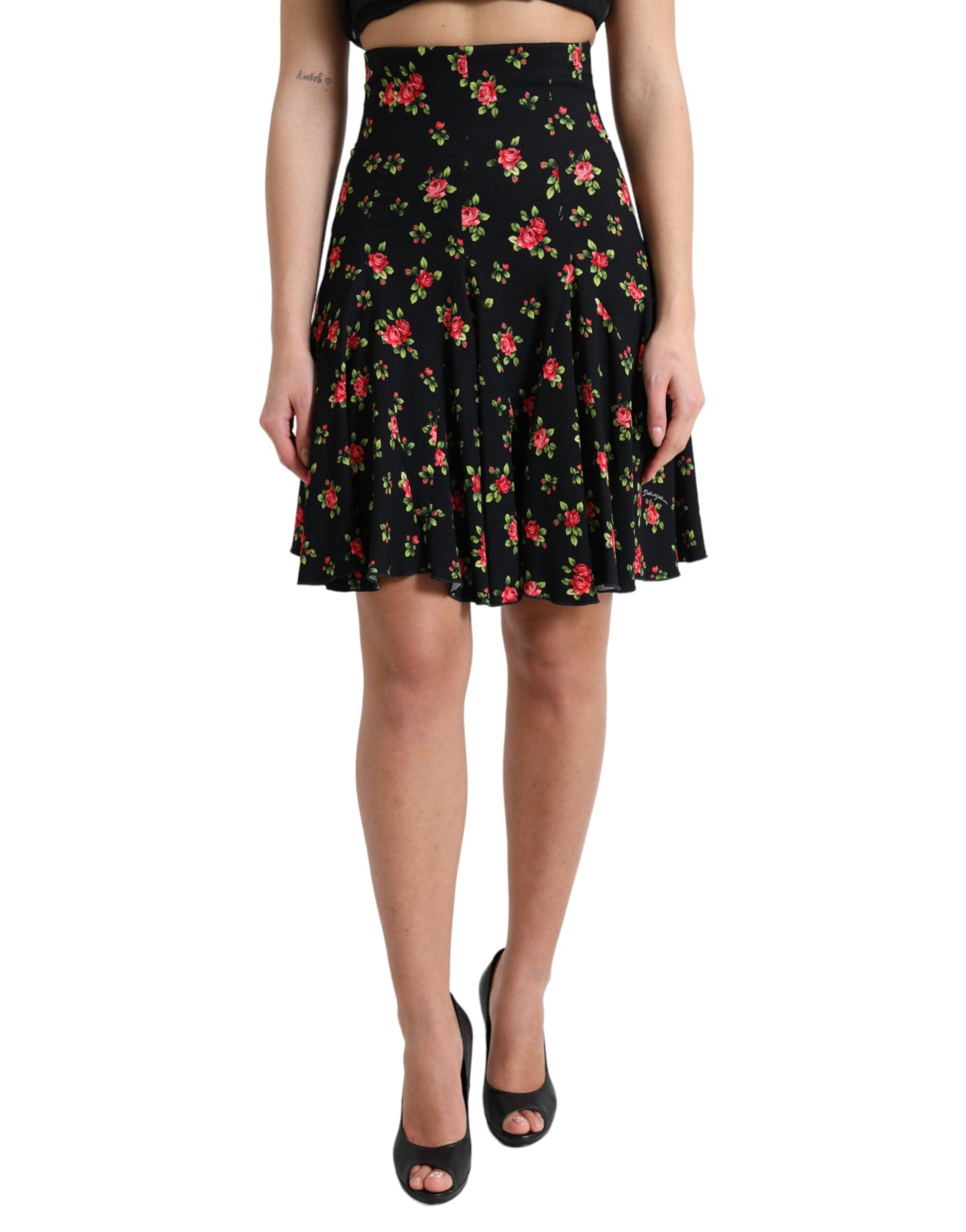 Dolce & Gabbana Floral A-Line Mini Skirt with High Waist