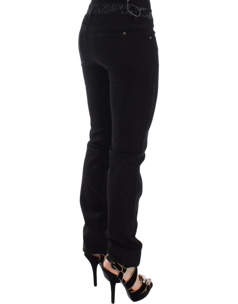 Ermanno Scervino Chic Black Skinny Statement Jeans