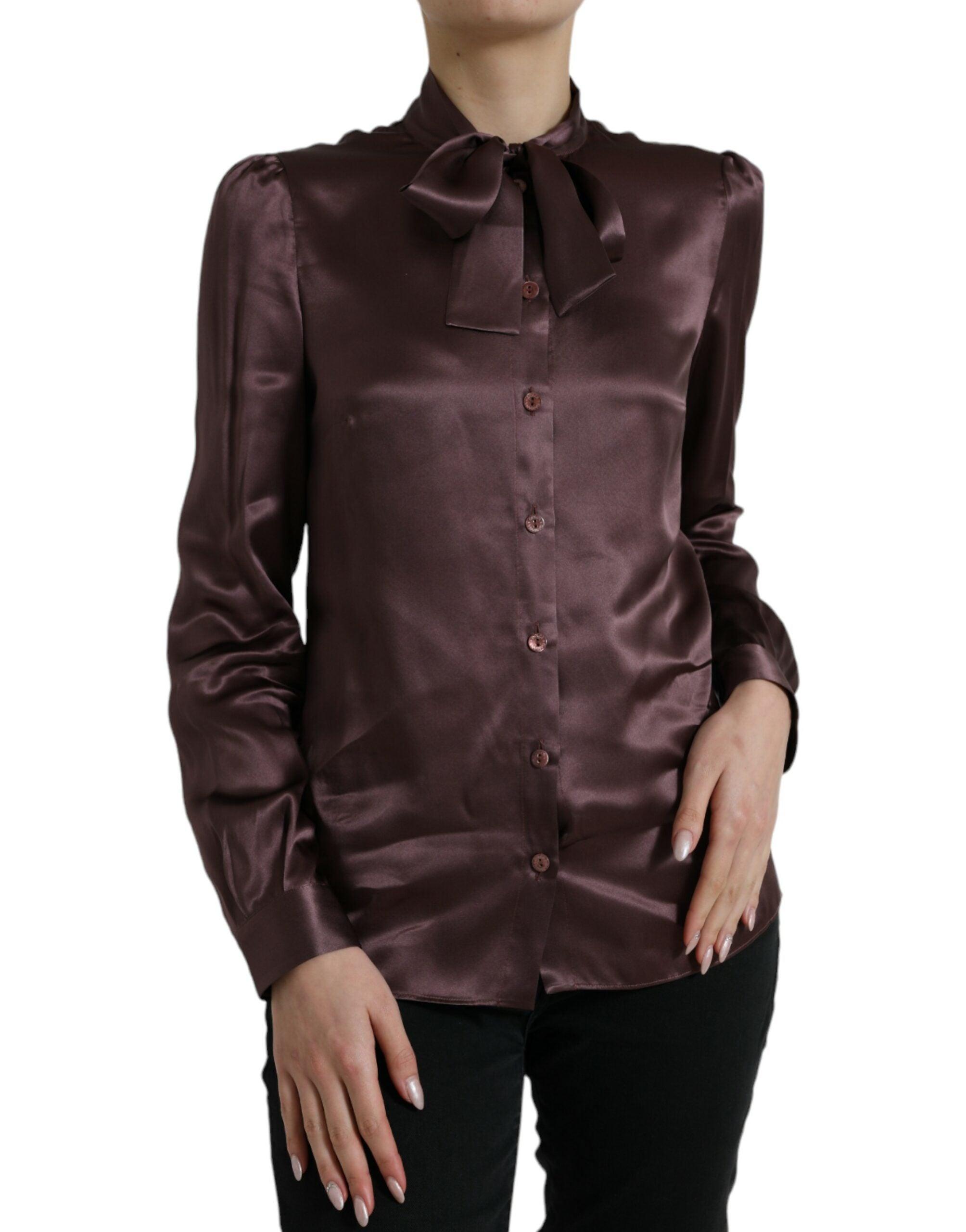 Dolce & Gabbana Elegant Silk Ascot Collar Blouse