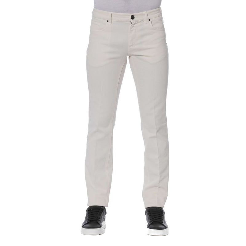 Trussardi White Cotton Men Jeans