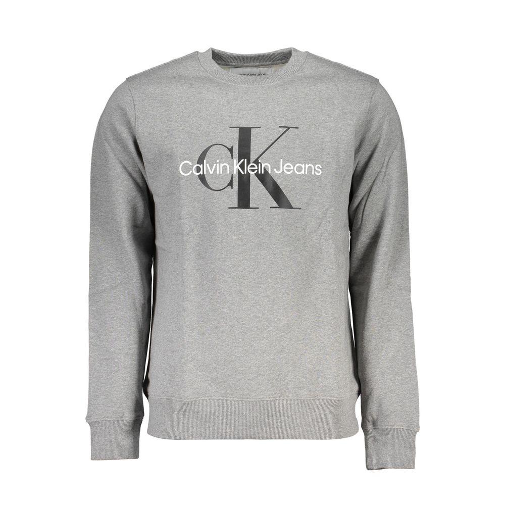 Calvin Klein Classic Gray Crew Neck Sweatshirt with Logo