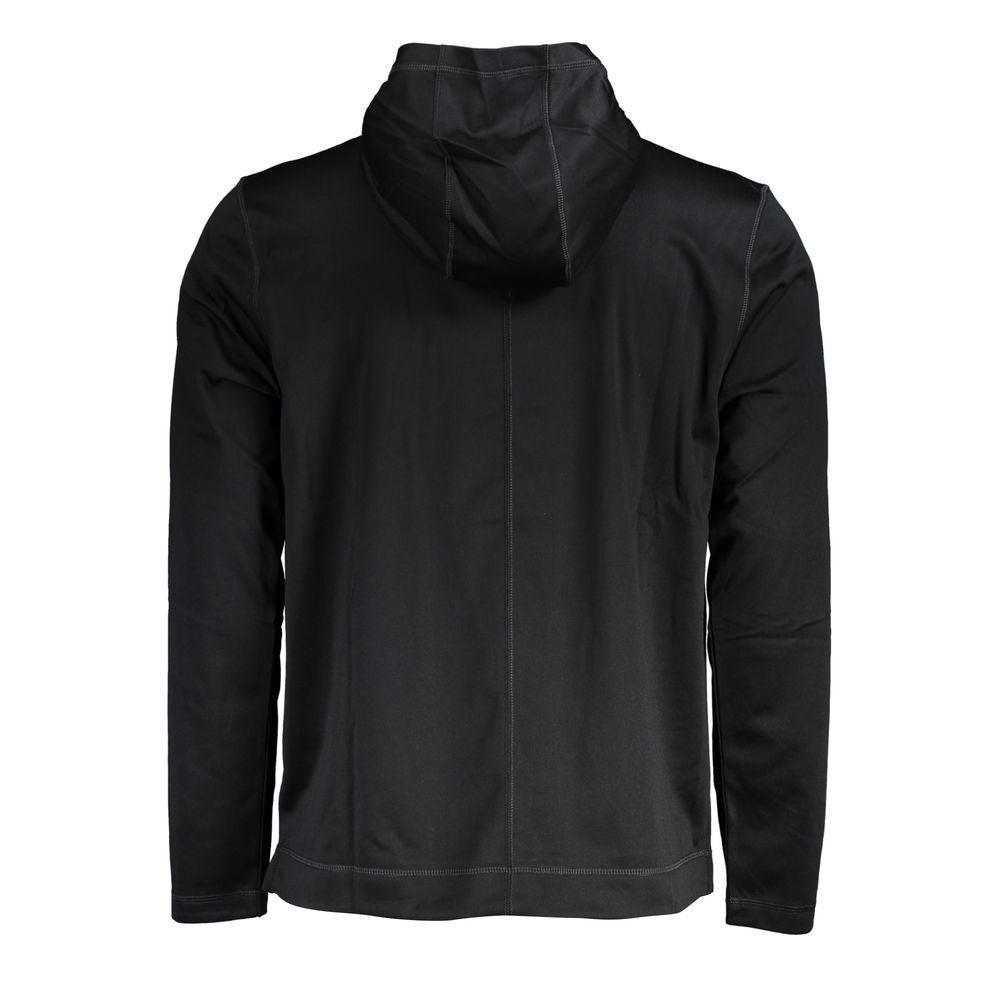 Calvin Klein Sleek Black Hooded Sweatshirt with Logo Print