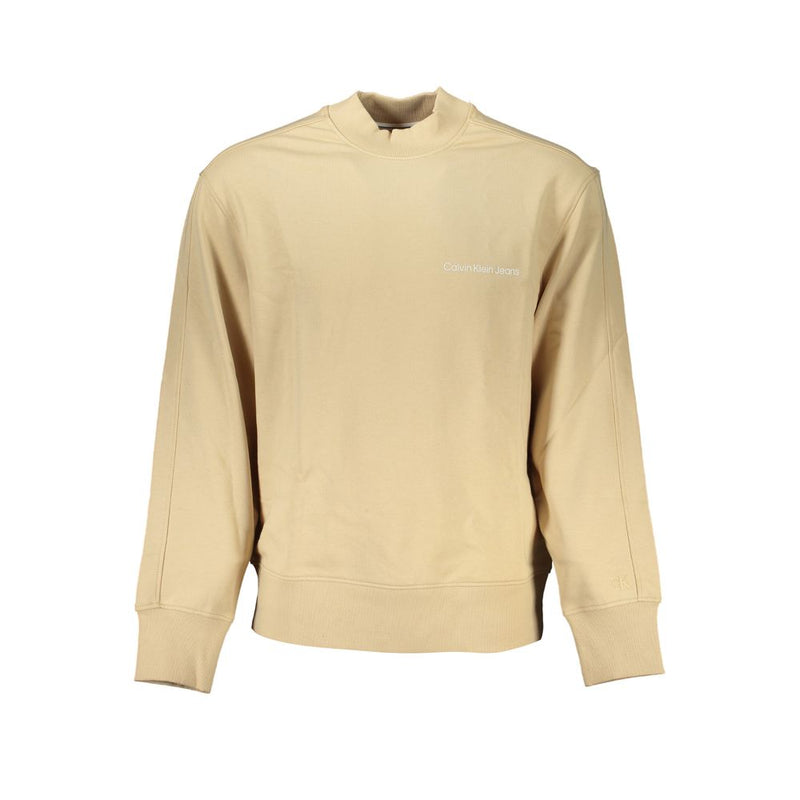 Calvin Klein Beige Crew Neck Logo Sweatshirt