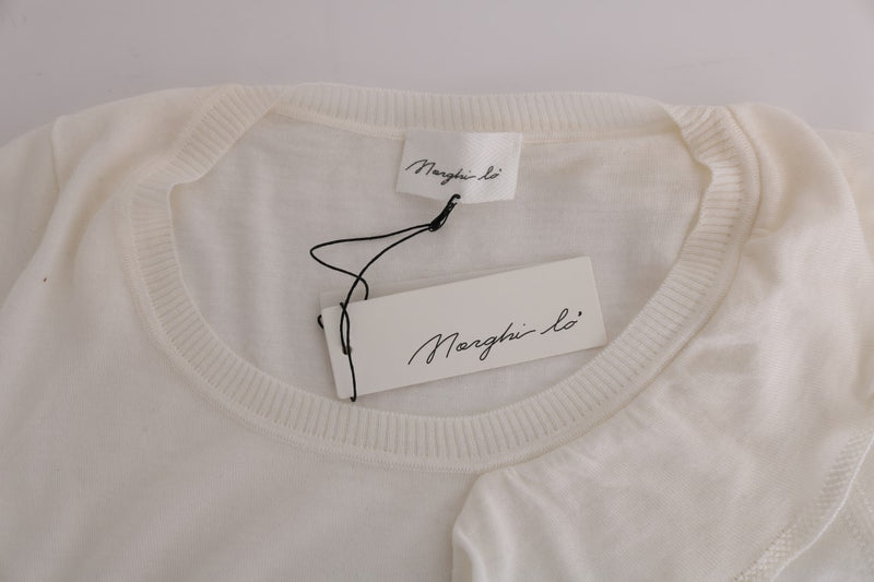 MARGHI LO' Elegant White Lana Wool Top