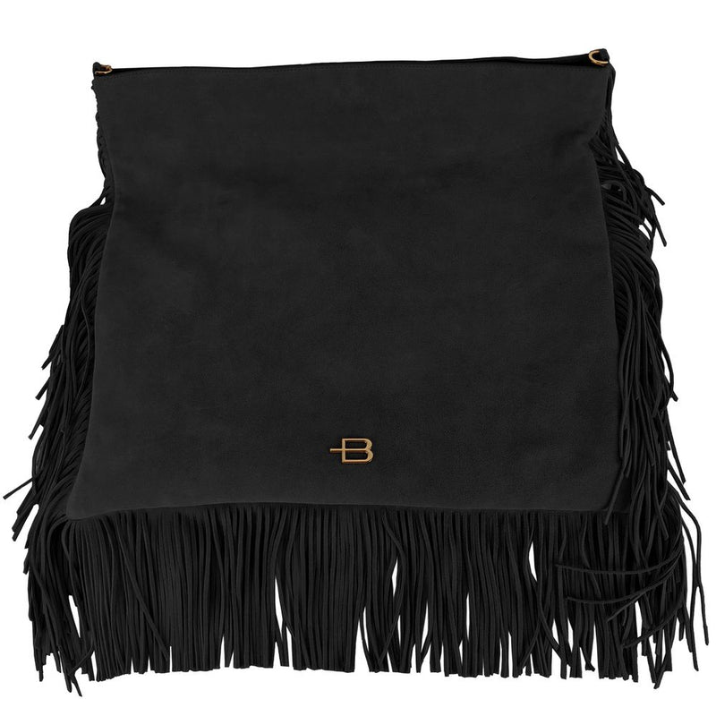 Baldinini Trend Chic Suede Fringe Crossbody Bag