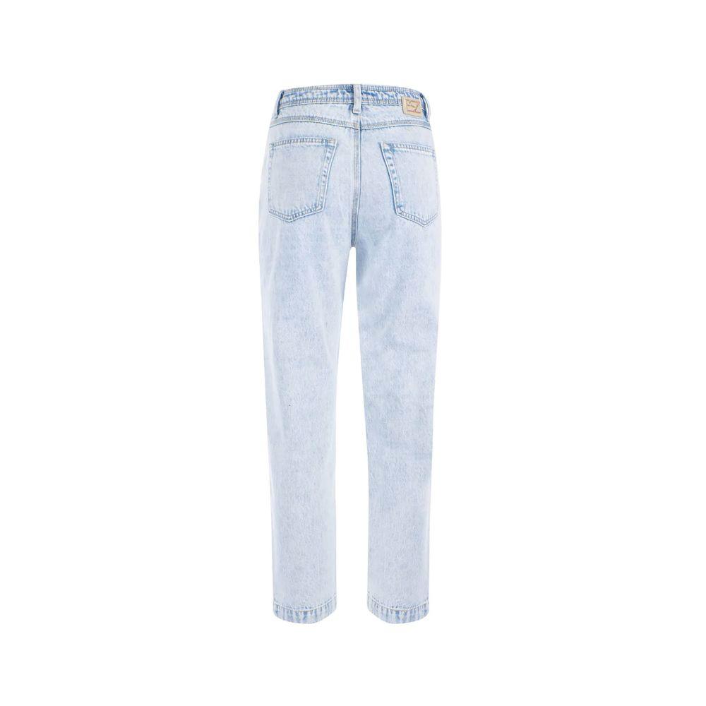 Yes Zee Light Blue Cotton Women High-Waisted Jeans