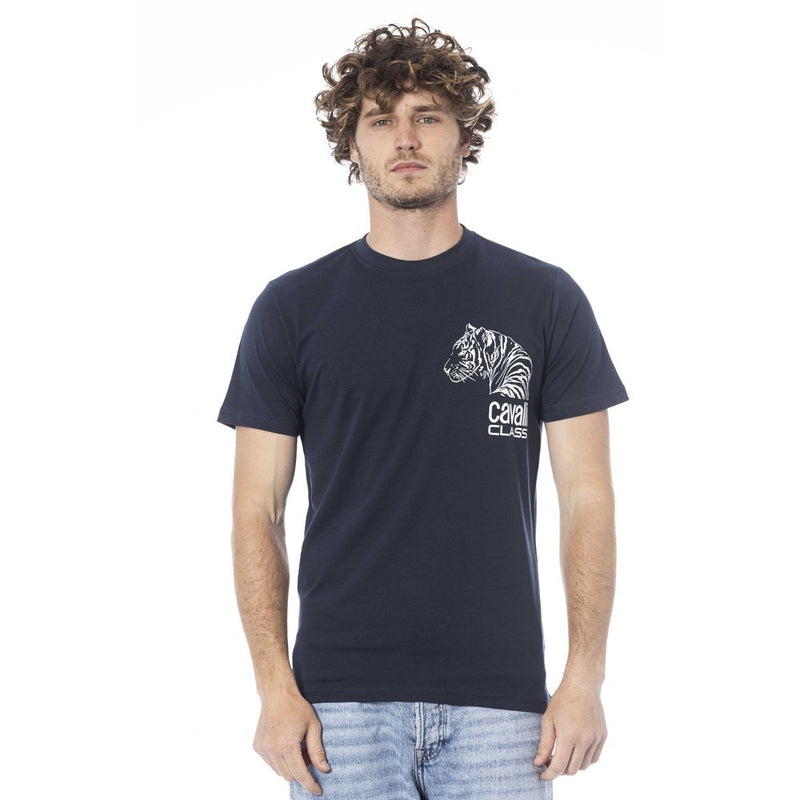 Cavalli Class Blue Cotton Men T-Shirt