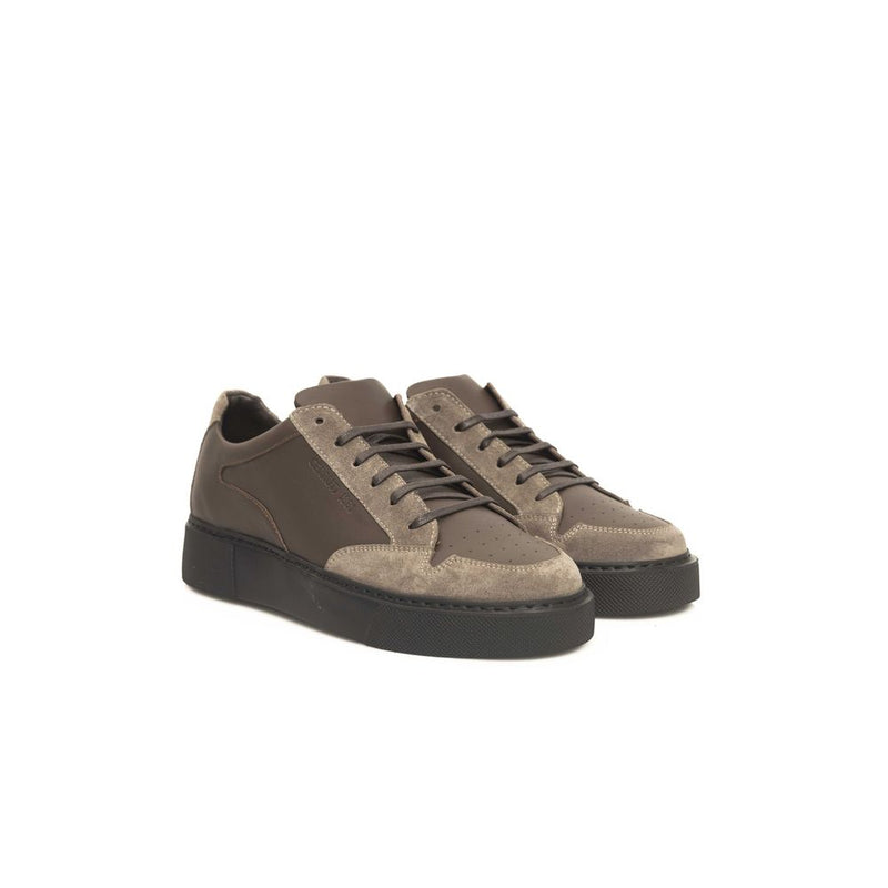 Cerruti 1881 Beige Leather Mens Sneaker