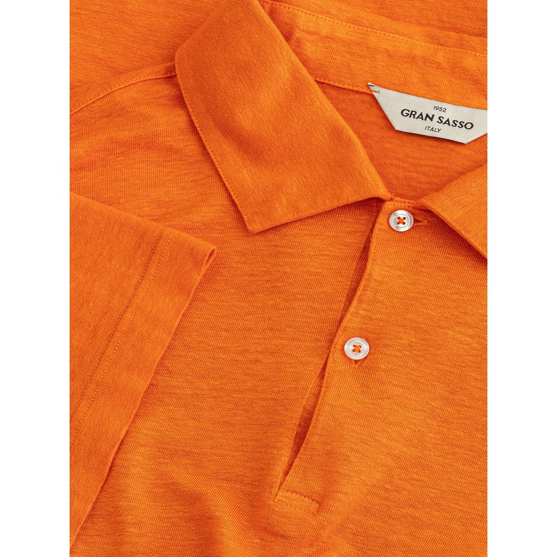 Gran Sasso Elegant Orange Linen Polo Shirt