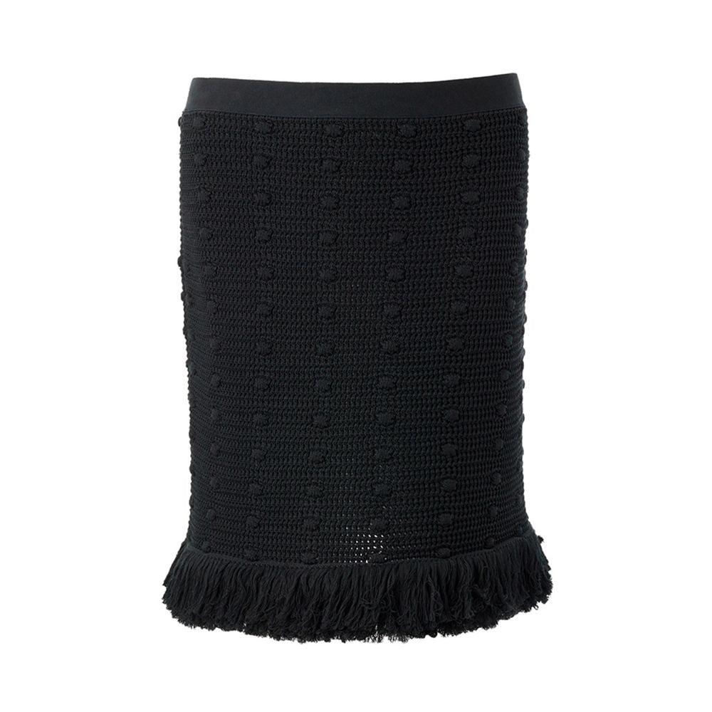 Bottega Veneta Elegant Black Cotton Skirt