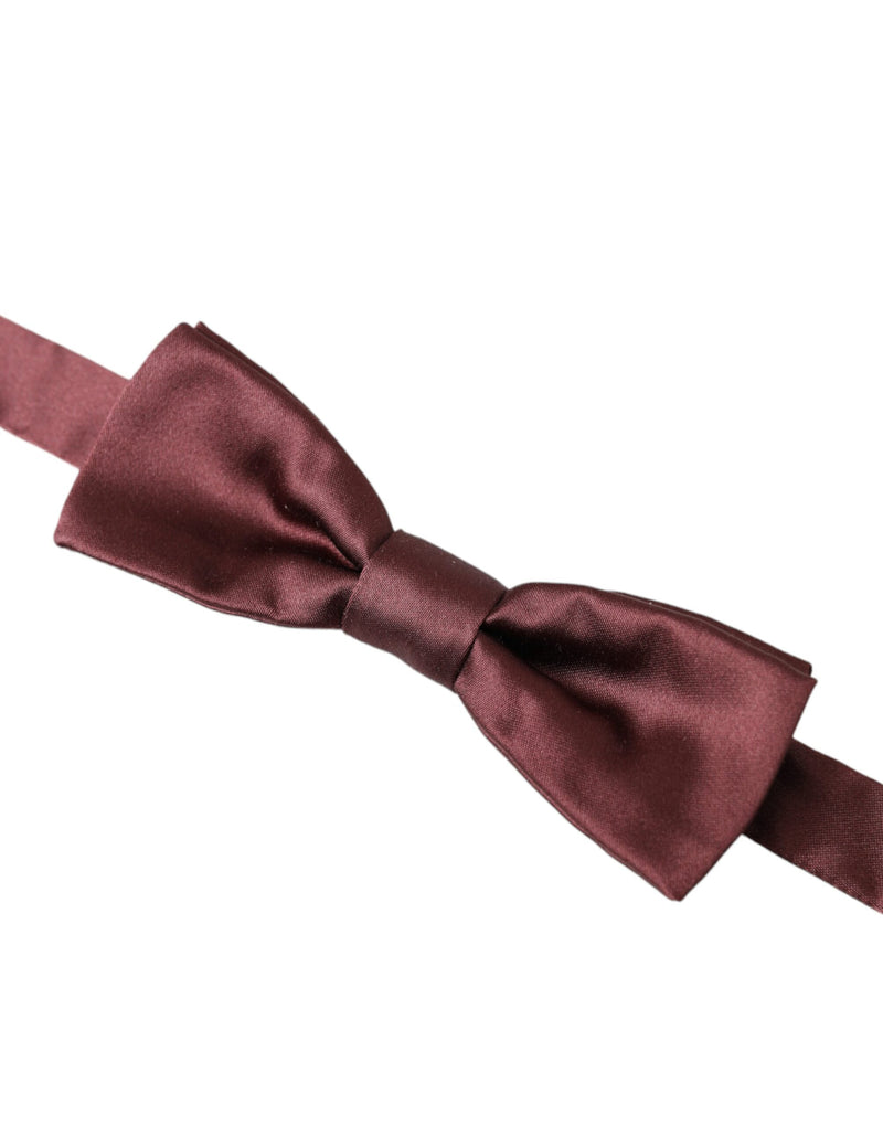 Dolce & Gabbana Brown Silk Adjustable Neck Men Bow Tie