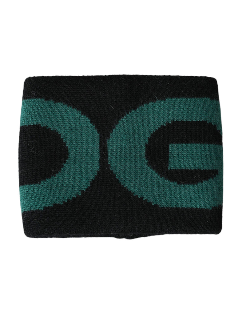 Dolce & Gabbana Black Green Wool Logo