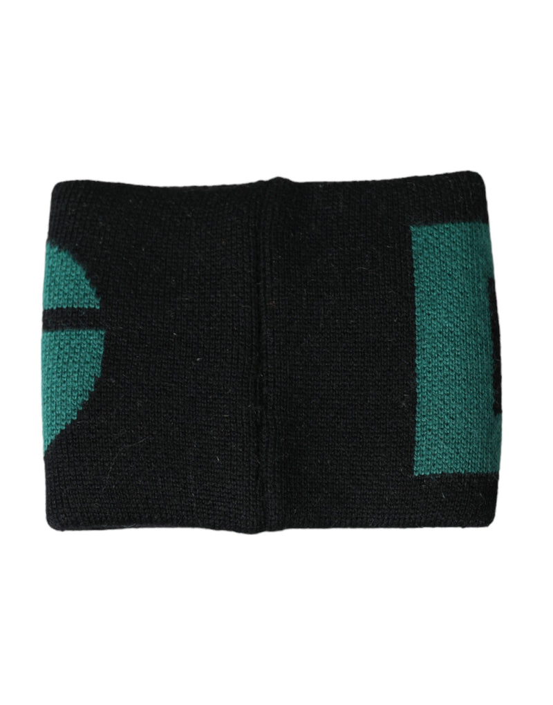 Dolce & Gabbana Black Green Wool Logo