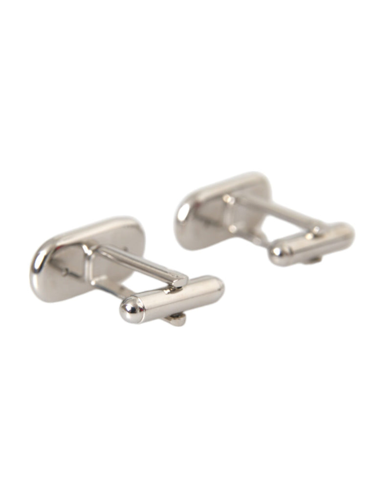 Dolce & Gabbana Silver Gold Plated Metal Brass Pin Cufflinks