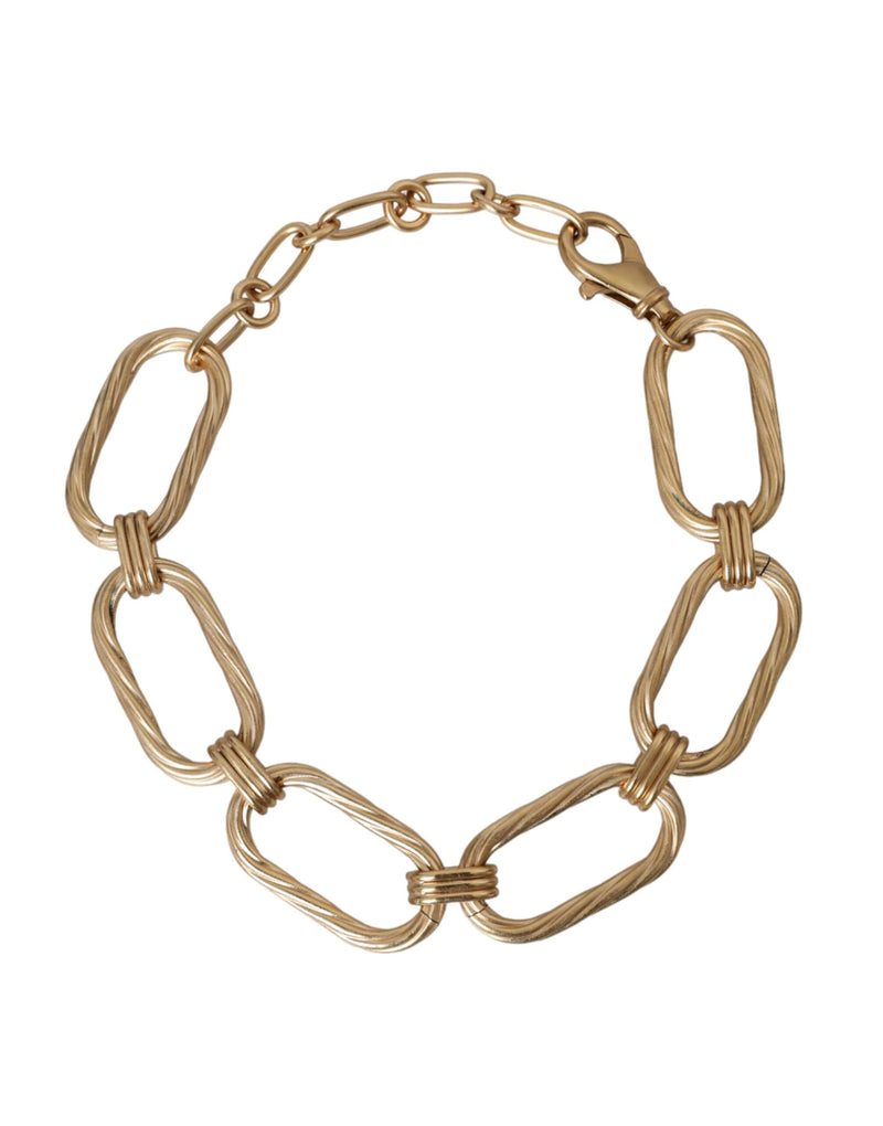 Dolce & Gabbana Gold Tone Brass Large Link Chain Jewelry Necklace