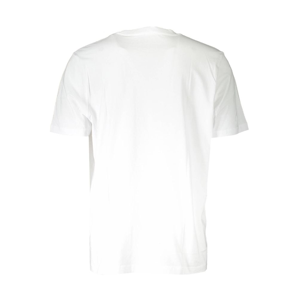 Crisp White Round Neck Logo Tee