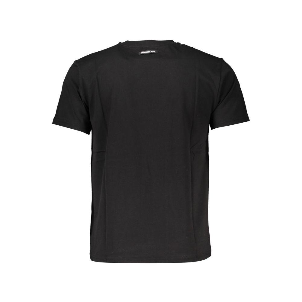 Cavalli Class Black Cotton Men T-Shirt