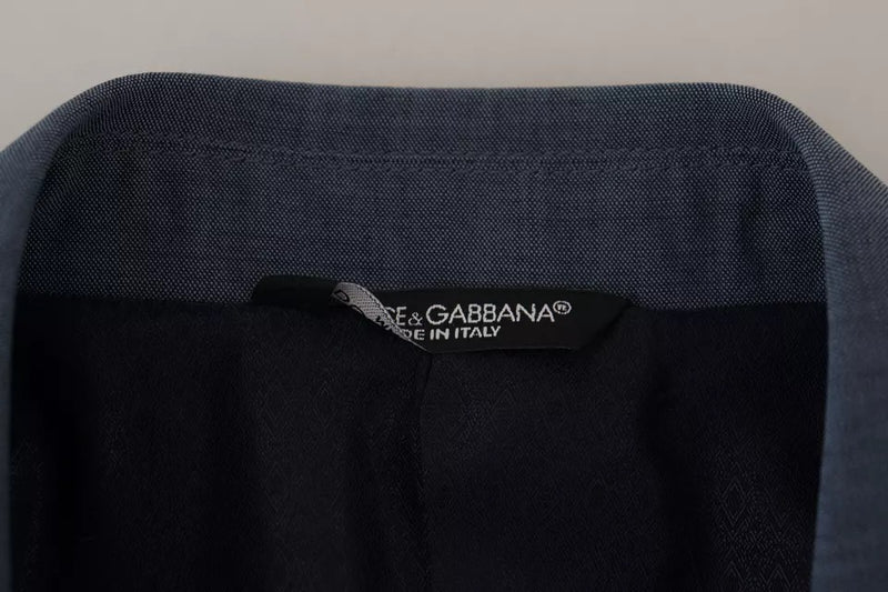 Dolce & Gabbana Blue Wool Stretch Slim Fit Jacket Blazer