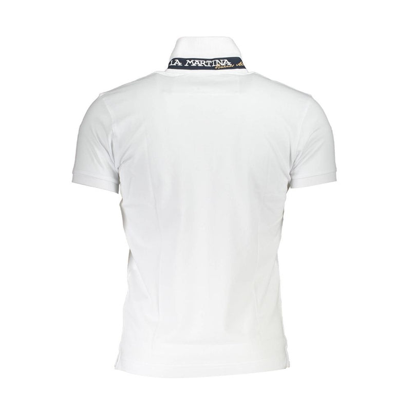 La Martina White Cotton Men Polo Shirt