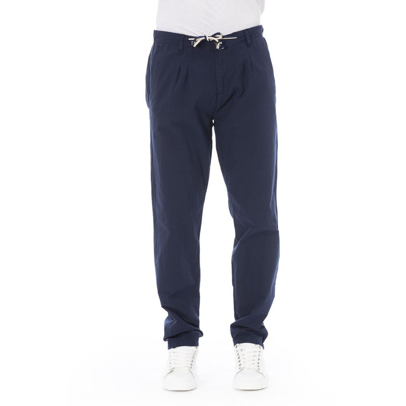 Baldinini Trend Blue Cotton Men Chino Trouser