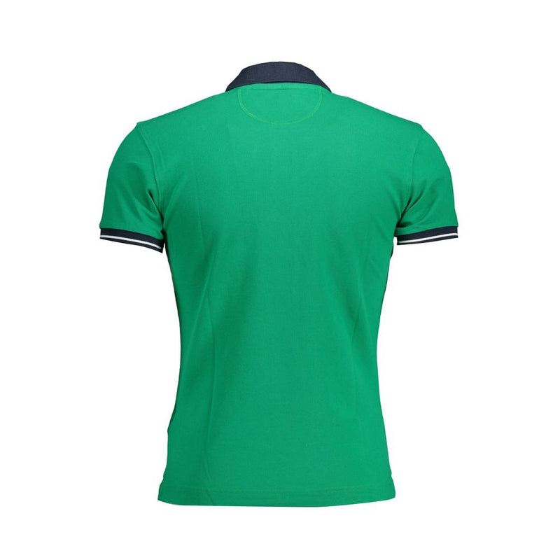 La Martina Green Cotton Men Polo Shirt