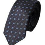 Dolce & Gabbana Black Blue Polka Dot Silk Adjustable Men Tie