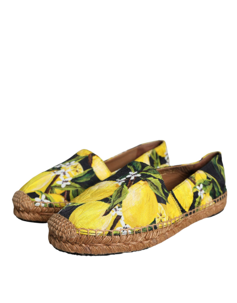 Dolce & Gabbana Multicolor Lemon Slip On Espadrilles Shoes