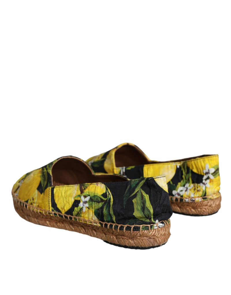 Dolce & Gabbana Multicolor Lemon Slip On Espadrilles Shoes