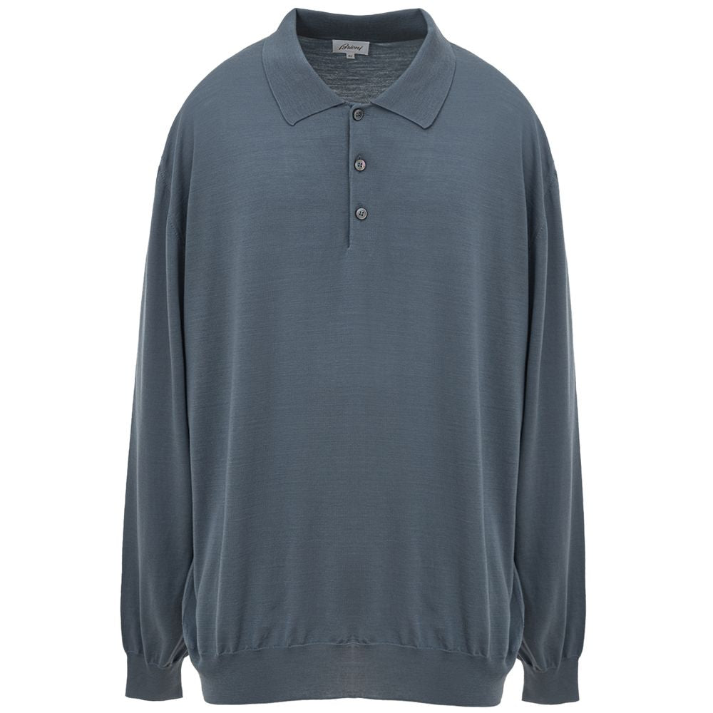 Gray Wool Polo Shirt