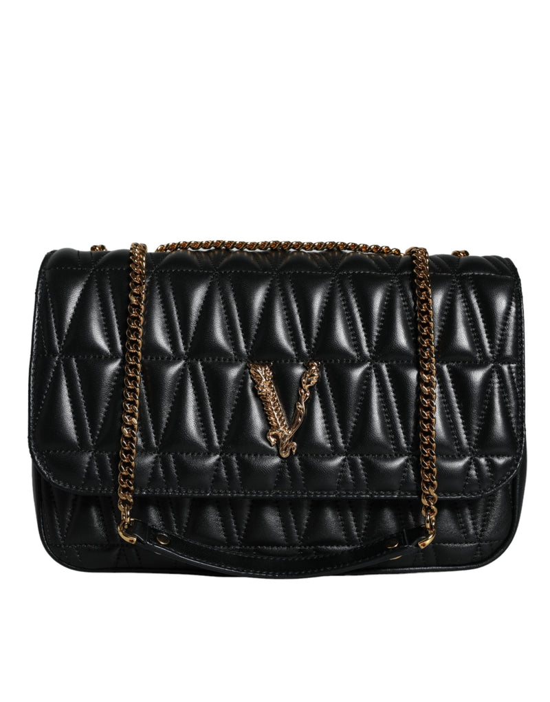 Versace Black Mini Nappa Leather Crossbody Shoulder Bag