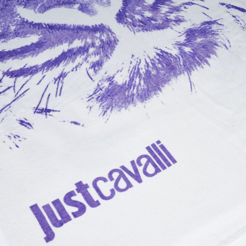 Just Cavalli White Cotton Men Beach Towel