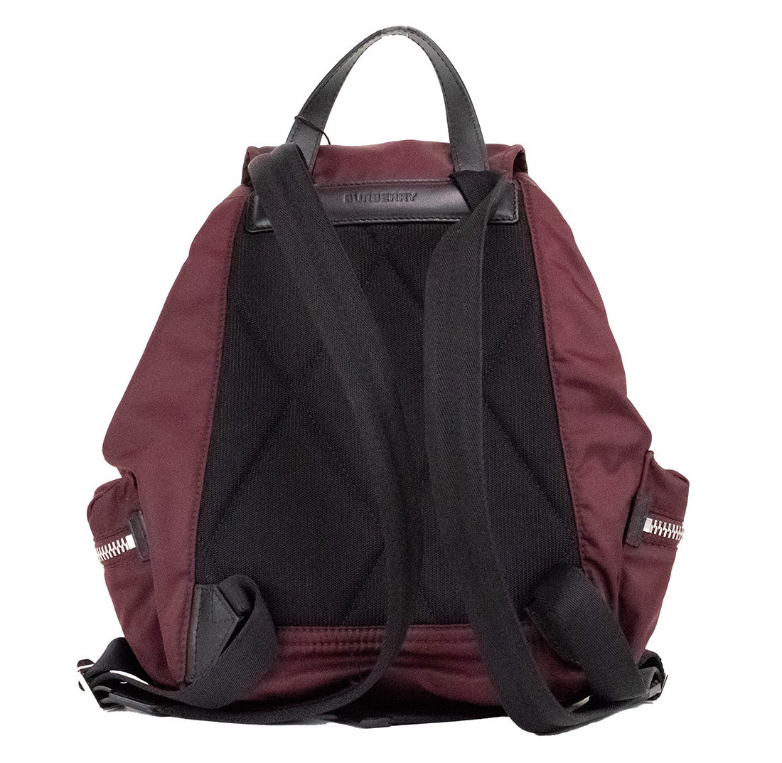 Medium Burgundy Econyl Nylon Rucksack Drawstring Backpack Bookbag - Divitiae Glamour