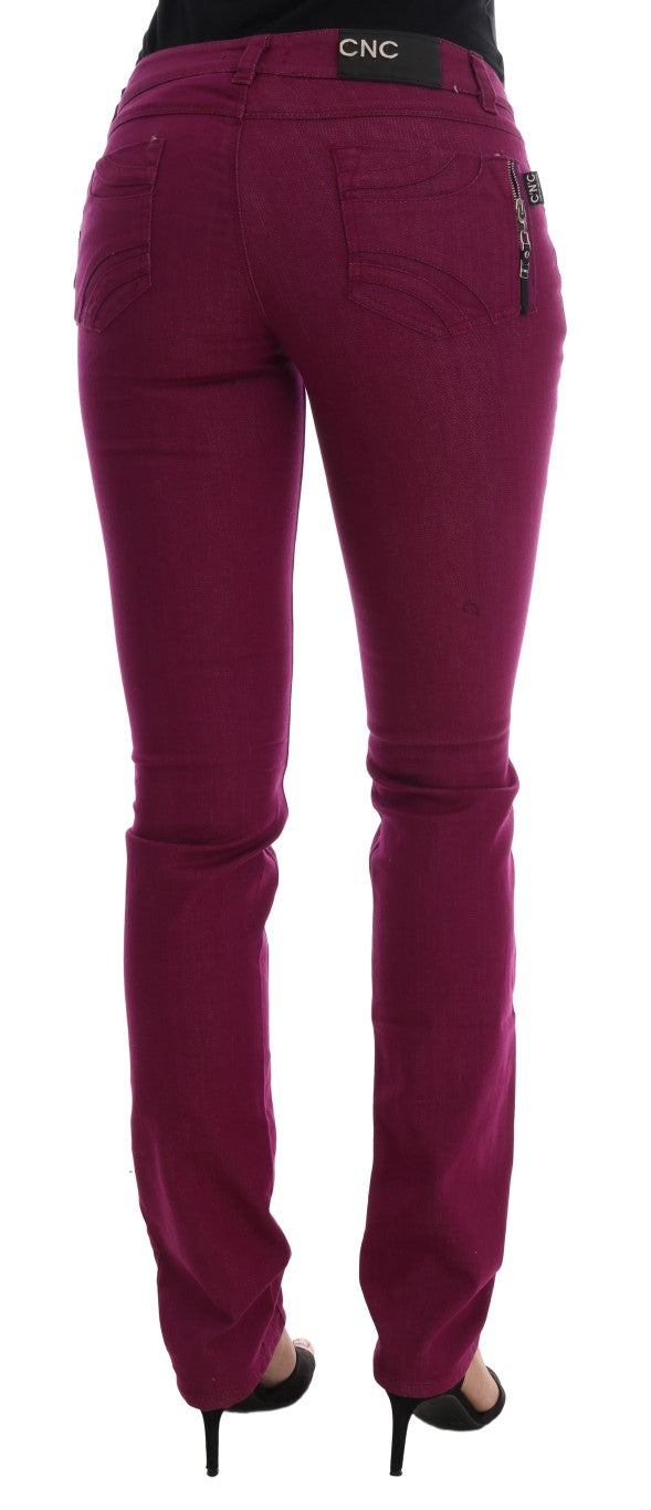 Costume National Elegant Purple Super Slim Jeans