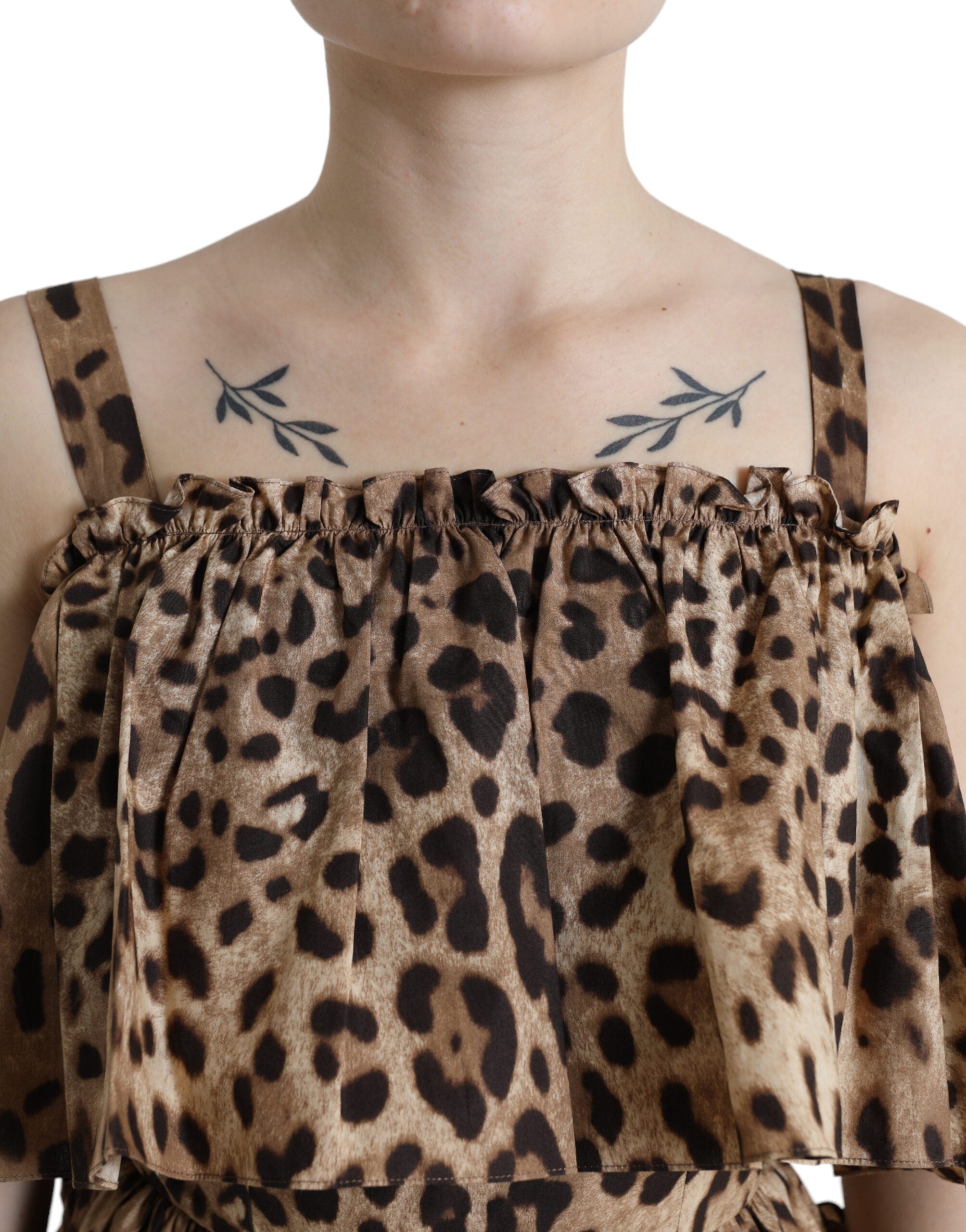 Leopard Print A-Line Cotton Dress - Divitiae Glamour