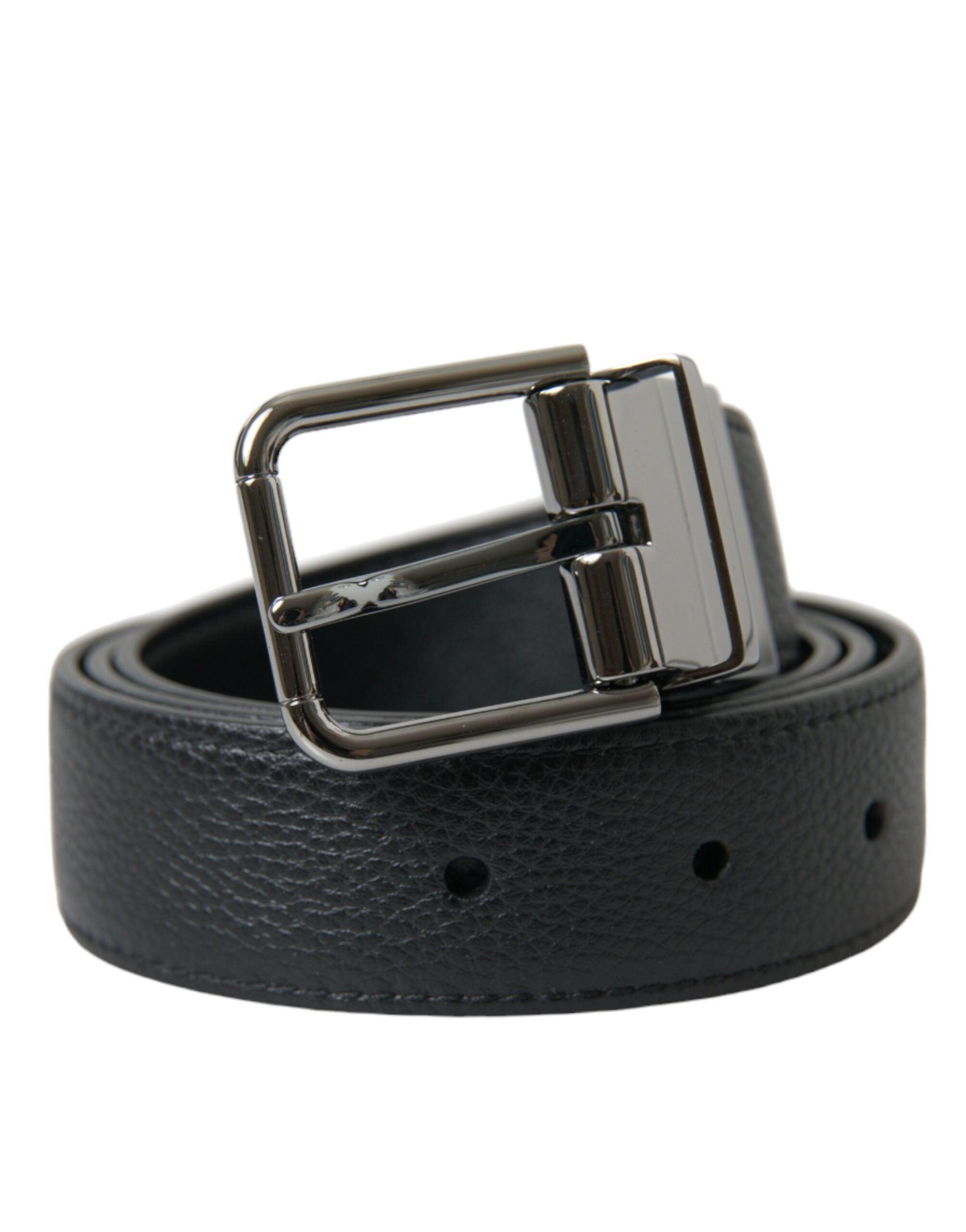 Elegant Leather Belt with Metal Buckle - Divitiae Glamour