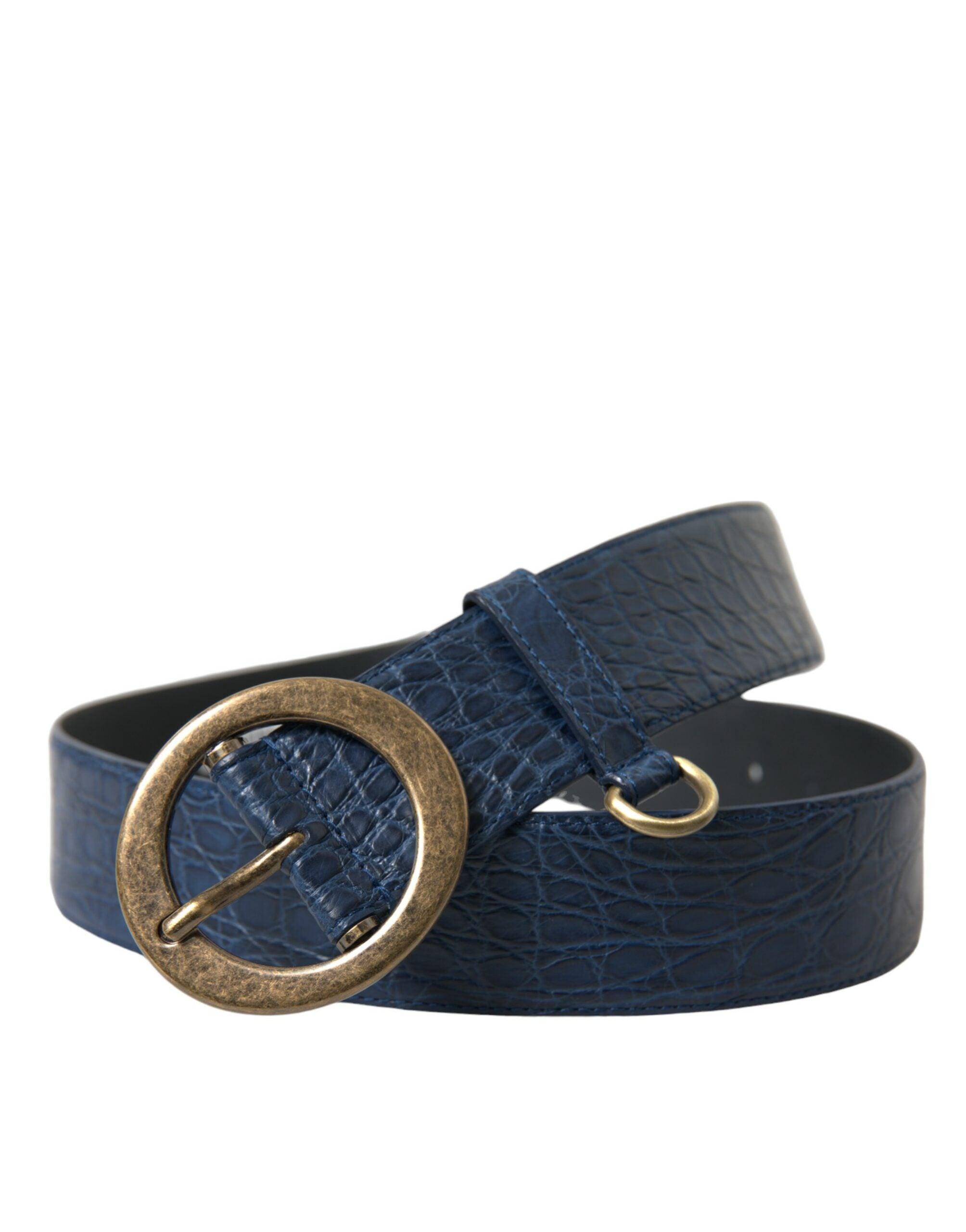 Elegant Italian Leather Belt with Metal Buckle - Divitiae Glamour