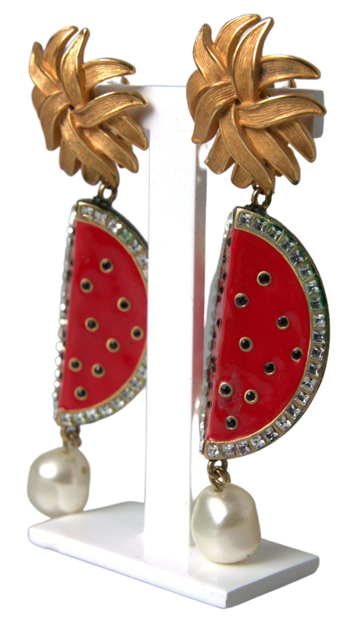 Radiant Red Watermelon Clip-On Earrings - Divitiae Glamour