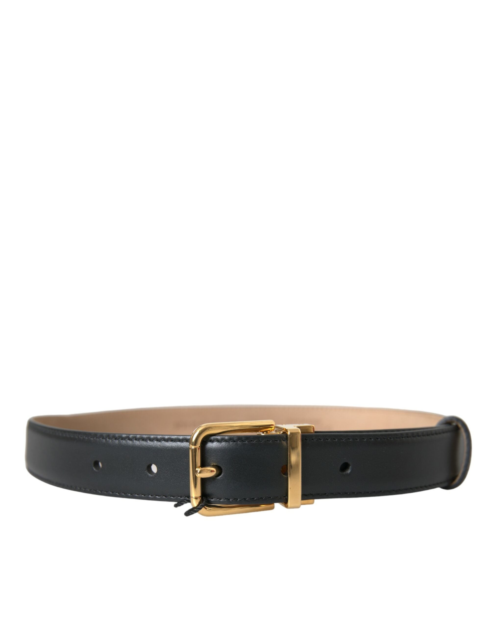 Black Leather Gold Metal Buckle Belt Men - Divitiae Glamour