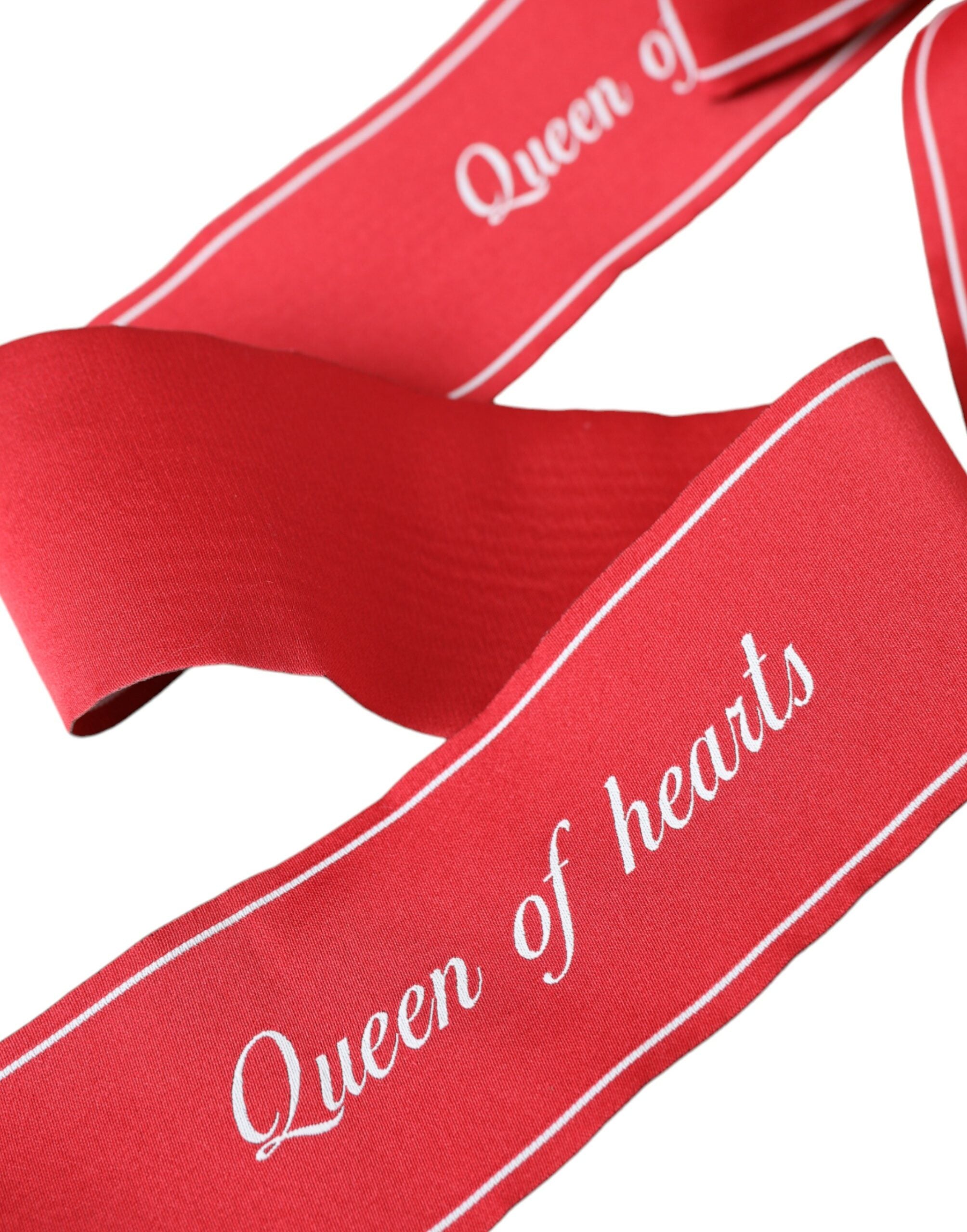 Red Polyester QUEEN OF HEARTS Belt - Divitiae Glamour