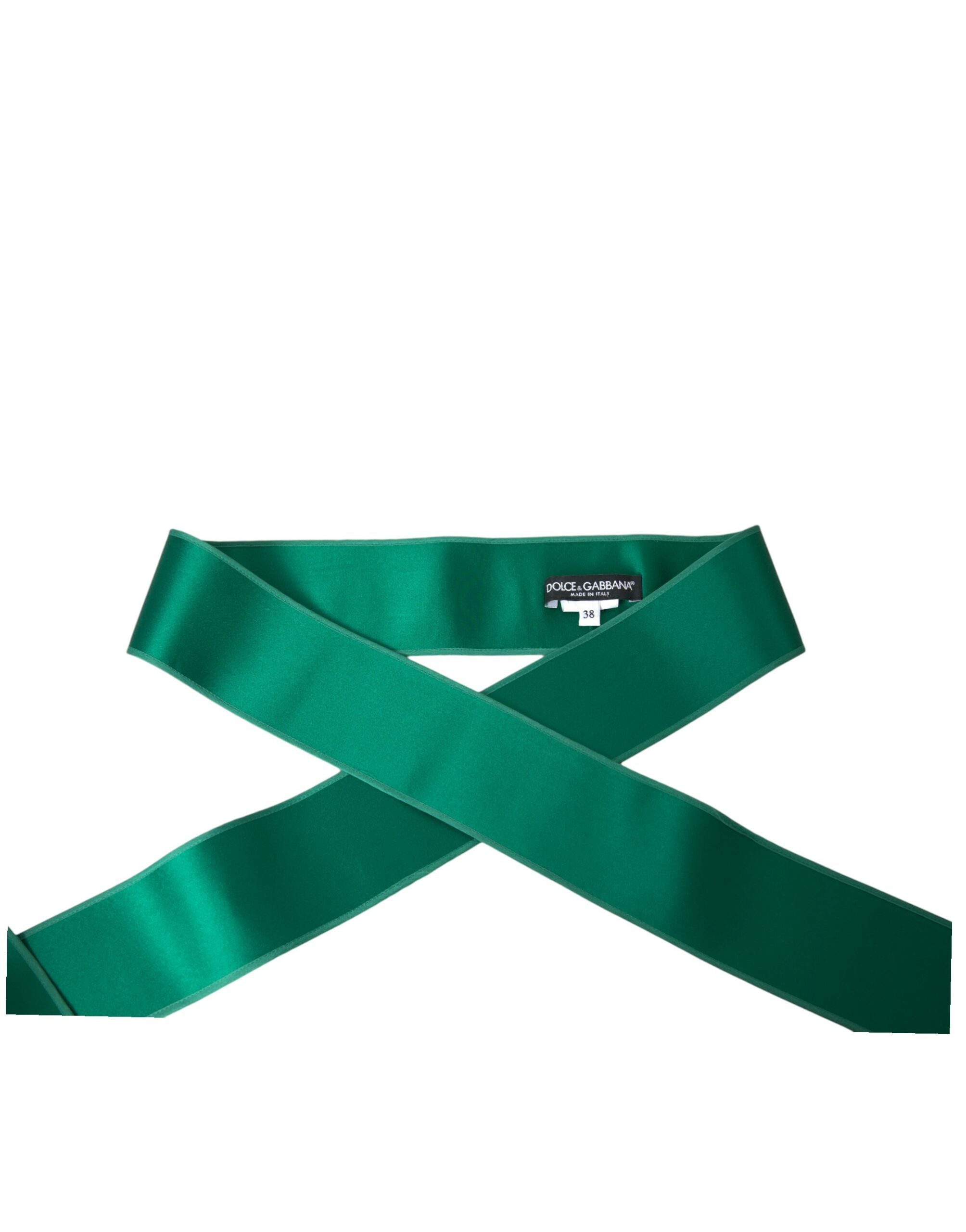 Green Silk Satin Waist Women Belt - Divitiae Glamour