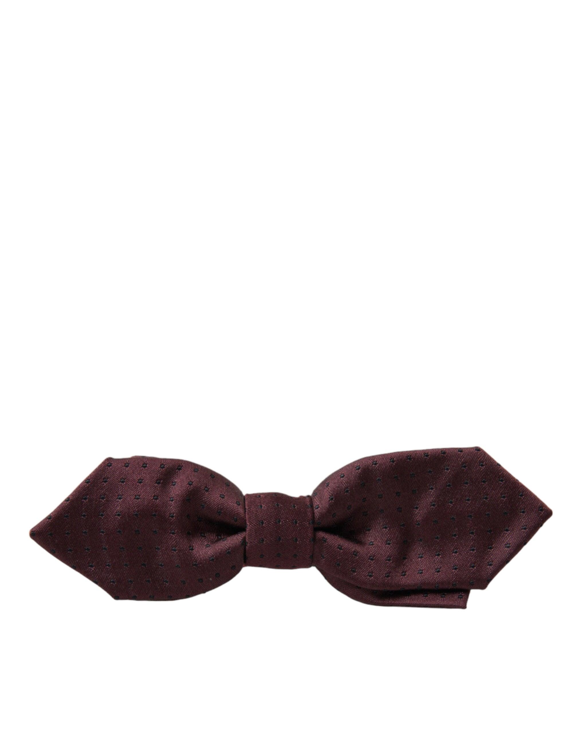 Elegant Bordeaux Silk Bow Tie - Divitiae Glamour