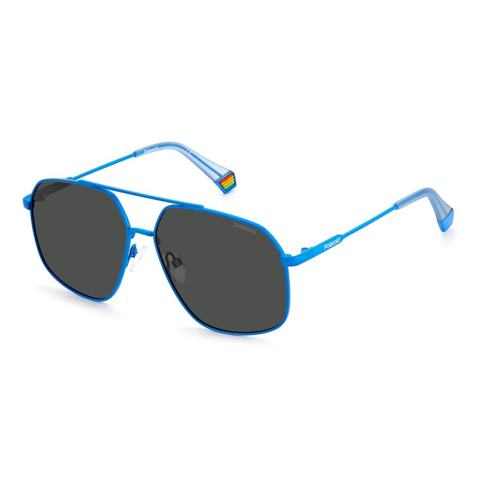 Blue Stainless Steel Sunglasses