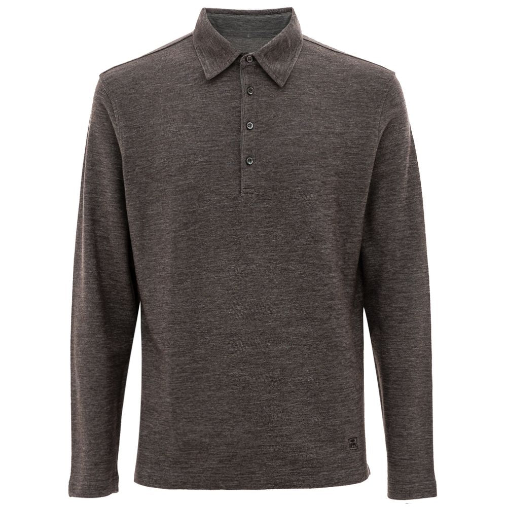 Gray Wool Polo Shirt