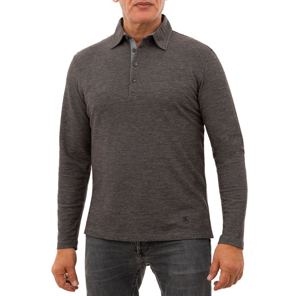 Gray Wool Polo Shirt