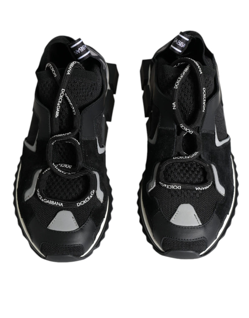 Dolce & Gabbana Black Mesh Sorrento Trekking Sneakers Shoes